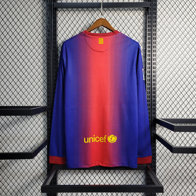 Camisa Home Barcelona Manga Longa - Versão Retrô