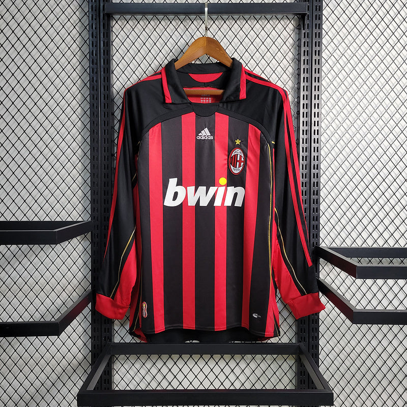 Camisa Home Milan Manga Longa - Versão Retrô