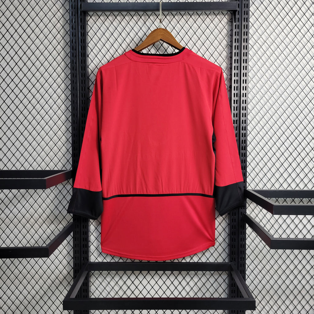 Camisa Home Manchester United Manga Longa - Versão Retrô