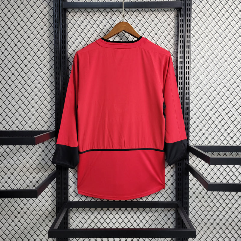 Camisa Home Manchester United Manga Longa - Versão Retrô