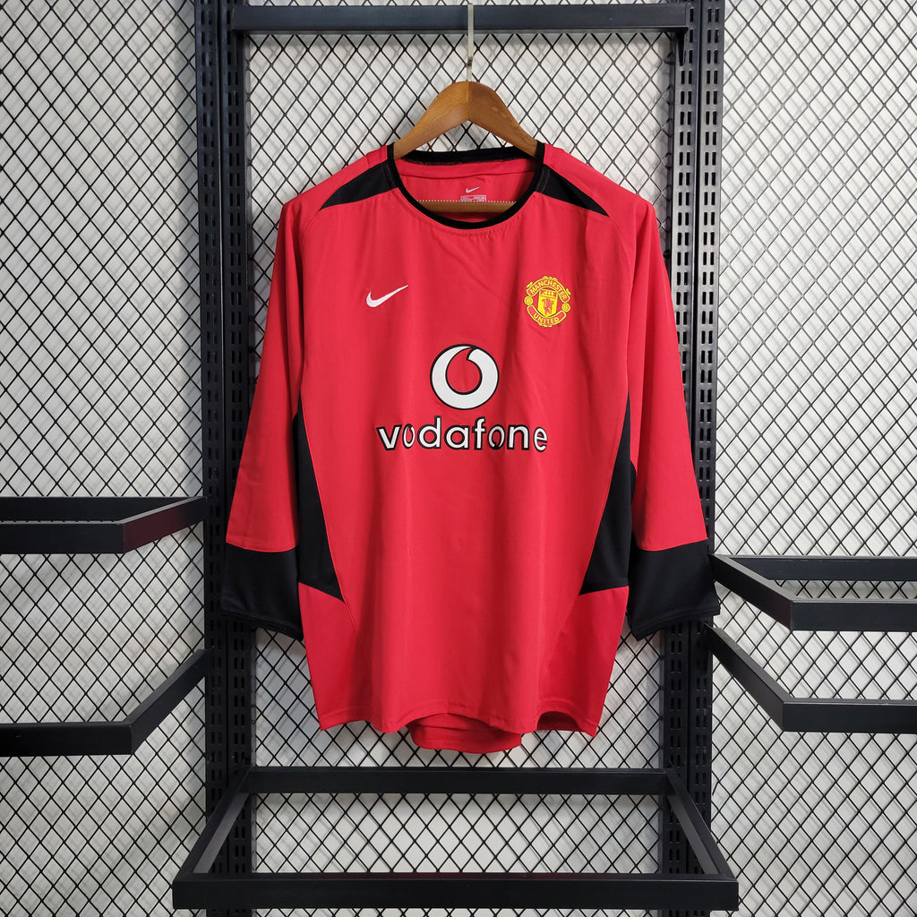 Camisa Home Manchester United Manga Longa - Versão Retrô