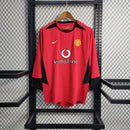 Camisa Home Manchester United Manga Longa - Versão Retrô