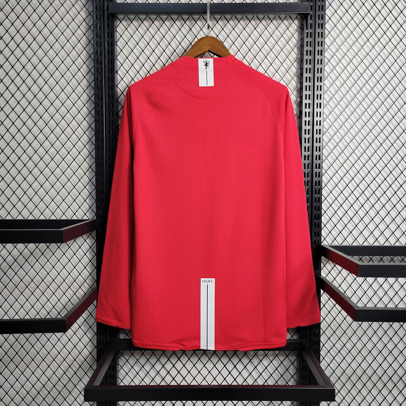 Camisa Home Manchester United Manga Longa - Versão Retrô