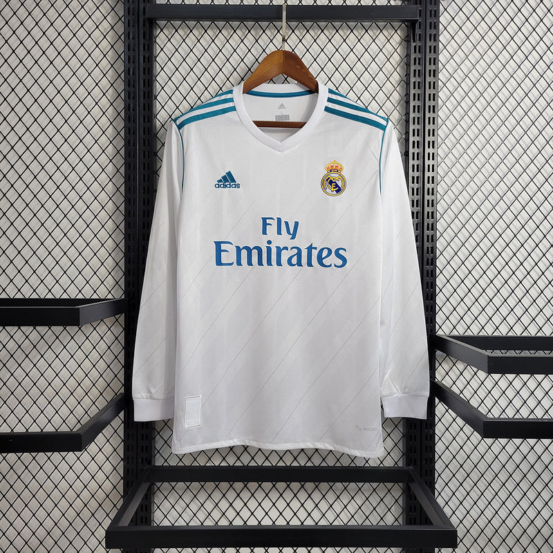 Camisa Home Real Madrid Manga Longa - Versão Retrô