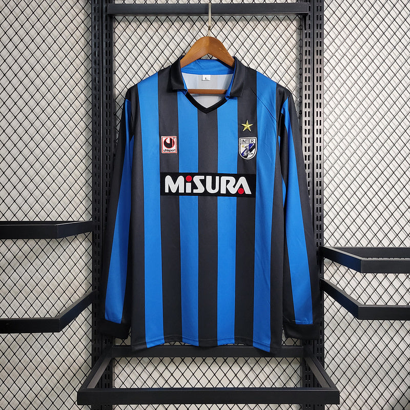 Camisa Home Inter de Milão Manga Longa - Versão Retrô
