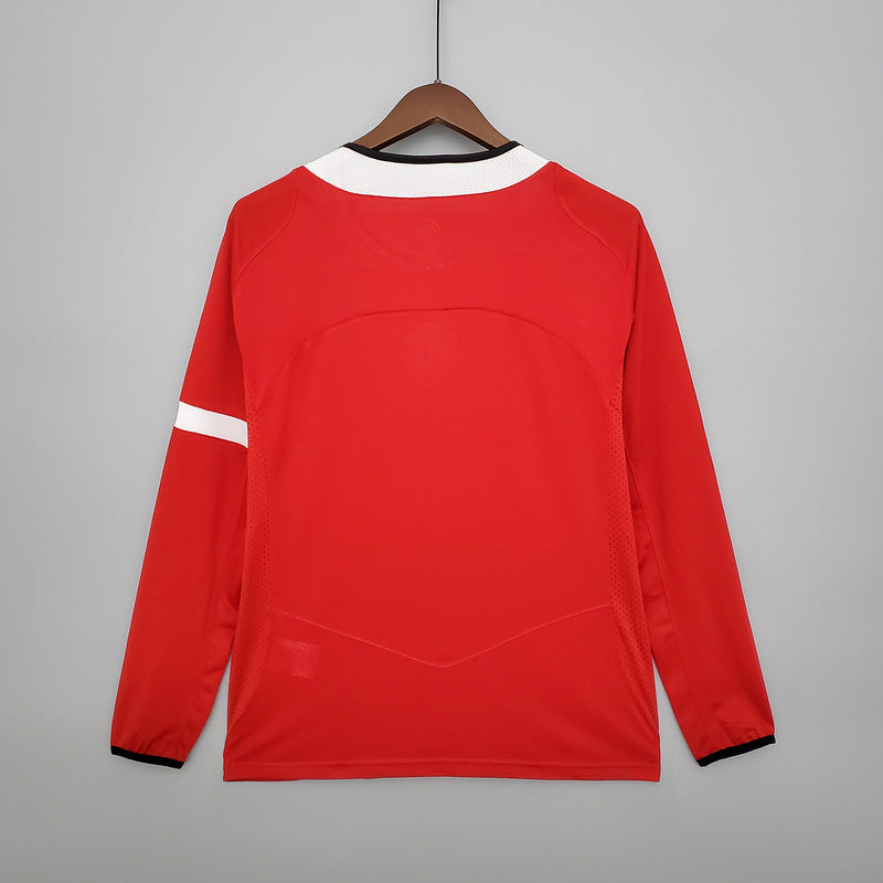 Camisa Home Manchester United Manga Longa - Versão Retrô