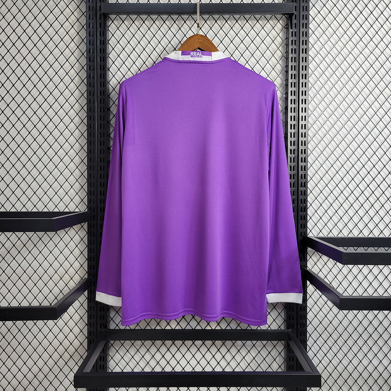 Camisa Away Real Madrid Manga Longa - Versão Retrô