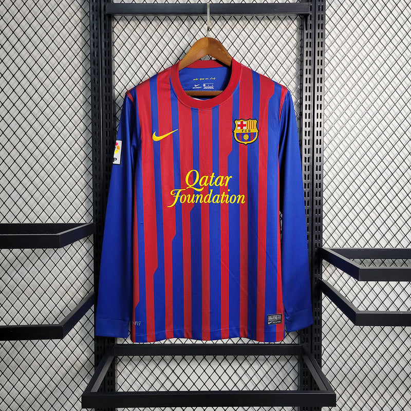Camisa Home Barcelona Manga Longa - Versão Retrô
